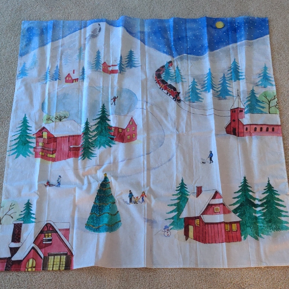 Wonderie play cloth Winter Village Scene